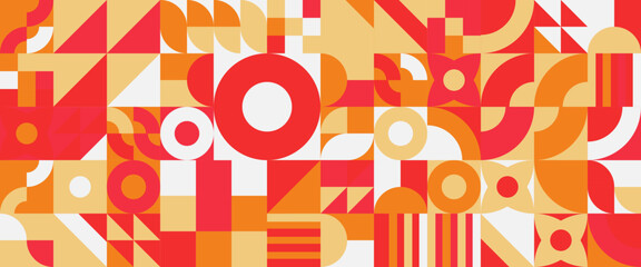 White orange and red vector abstract banners with mosaic geometric design Minimalist modern graphic design element mosaic style concept for banner, flyer, card, or brochure cover