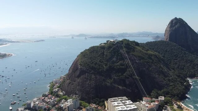Vue aérienne panoramique d la ville Rio de Janeiro avec la plage Copacabana et montagne Corcovado, Brésil