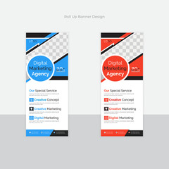 Roll up banner stand template design,modern portable stands roll-up banner layout, advertisement, pull up, polygon background, vector illustration, business flyer, brochure, x-banner, Corporate banner