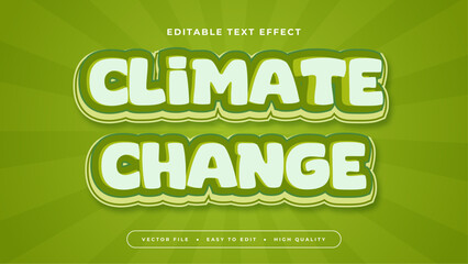 Green climate change 3d editable text effect - font style