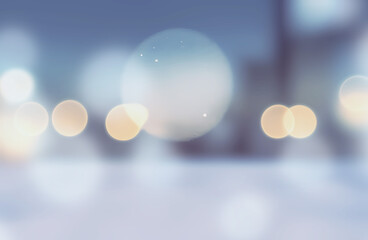 Abstract bokeh background art blue effect illustration design, Christmas and New Year holidays template