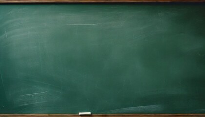 Close up of an empty school green chalkboard