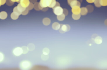 Obraz premium Abstract bokeh background art blue effect illustration design, Christmas and New Year holidays template