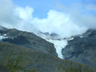Naklejka premium Close up of Top of Worthington Glacier