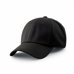 Black baseball cap isolated on white background with clipping path