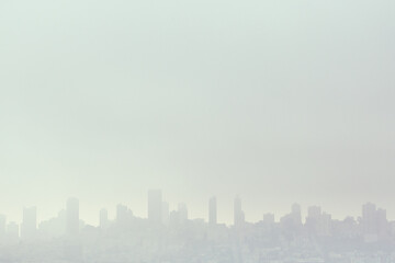 Fototapeta na wymiar San Francisco Skyline in Fog