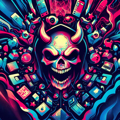 background with skulls