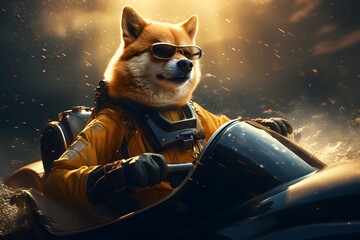 Digital Currency Adventure: Dogecoin Doge in Jetski