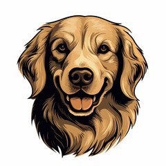 Golden Retriever in cartoon, doodle style. Isolated 2d vector illustration in logo, icon, sketch style, Eps 10. AI Generative