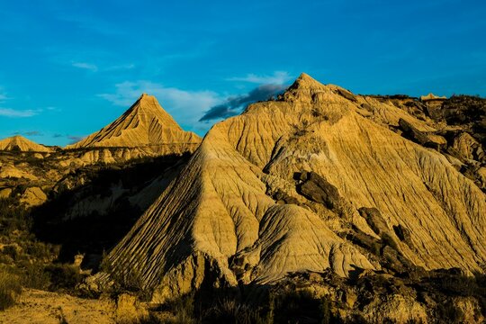 Semi-desert, Bardenas Reales Natural Park, Biosphere Reserve, Navarre, Spain, Europe