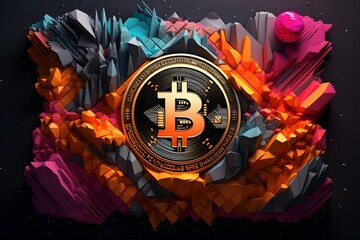 Bitcoin Enthusiasts Community: Captivating Cover Landscape Design with Cryptocurrency and NFT Visuals