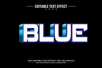 Obraz premium Blue 3D editable text effect template