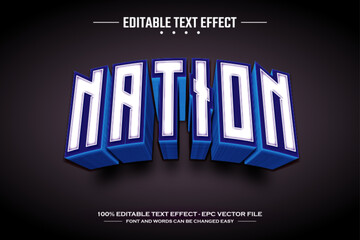 Nation 3D editable text effect template