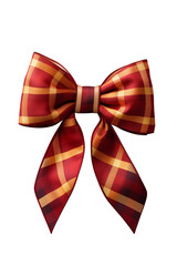 red bow isolated on white transparent