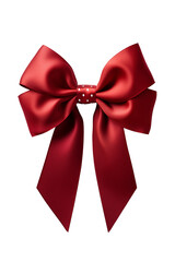 red bow isolated on white background transparent