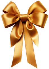 gold ribbon bow isolate transparent