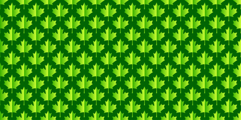 Leaf green seamless pattern wallpaper. Canadian Maple Leaf. suitable for backgrounds and fabrics