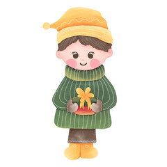 The boy with Christmas 