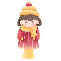 little girl with a toy with Christmas 