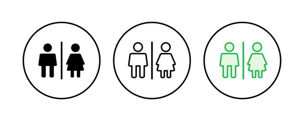 Fototapeta premium Toilet icon set. restrooms icon vector. bathroom sign. wc, lavatory