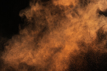 Abstract fire. Orange color texture. Smoke grunge backdrop. Light sky cloud.