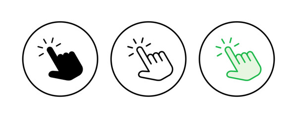 Hand click icon set. pointer icon vector. hand cursor icon vector