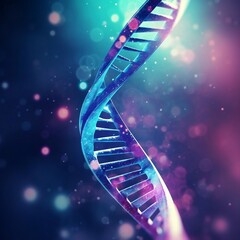 dna helix on blue background, Generative AI