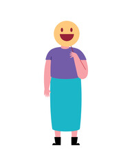 drepression illustration of woman with happy mask