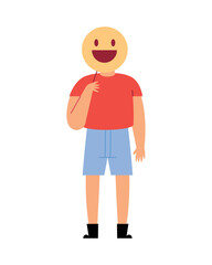 drepression illustration of man with happy mask