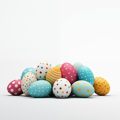 colorful eggs on a white background