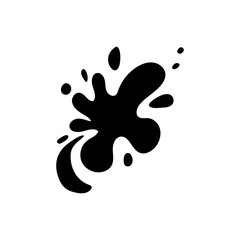 Black splashes on white background