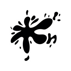 Black splashes on white background