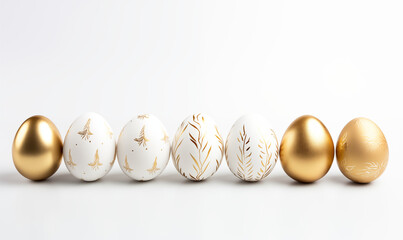 gold egg easter egg on a white background