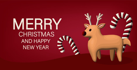 Beautiful greeting banner for Merry Christmas and Happy New Year