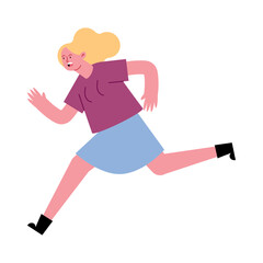 earthquake illustration of a woman running