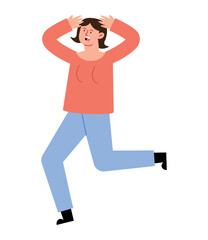 earthquake illustration of a female running