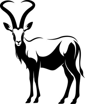 Standing addax design isolated on transparent background. Wildlife Animals.