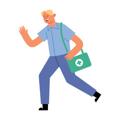 earthquake illustration of a volunteer
