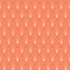 Seamless colorful vintage art deco ornate sharp feathers outline pattern vector