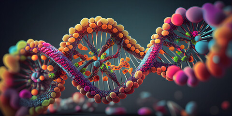 DNA, Genetic engineering super detailed gene concept, Biological concept art, realistic illustration - 689420356