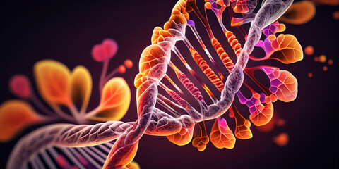 DNA, Genetic engineering super detailed gene concept, Biological concept art, realistic illustration