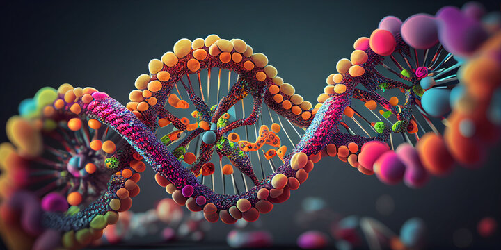 DNA, Genetic engineering super detailed gene concept, Biological concept art, realistic illustration