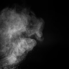 Freezing falling particles or stardust in air on black background for overlay blending mode....