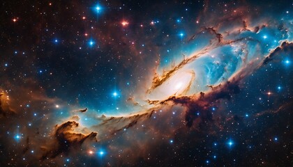 Obraz na płótnie Canvas Colorful space galaxy cloud nebula - starry night cosmos, universe science, astronomy, supernova background wallpaper