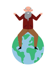 charles darwin in top of the world