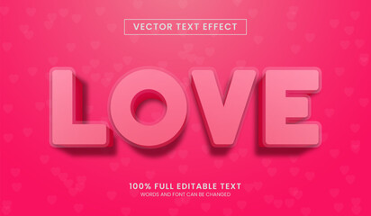 Design editable text effect, love text vector illustration