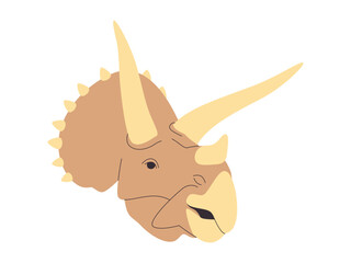 head dinosaur triceratops with long horns wild nature prehistoric extinct big strong creature © SriWidiawati