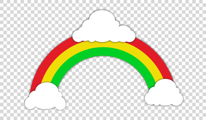 rainbow and clouds vector illustration on transparent background. rainbow and clouds png