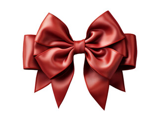 Fototapeta premium A red bow isolated with transparent background. Generative AI. 