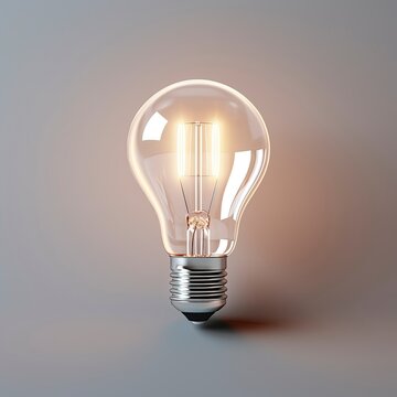 lightbulb 3d isolated on one color background. 3d rendering, generative ai